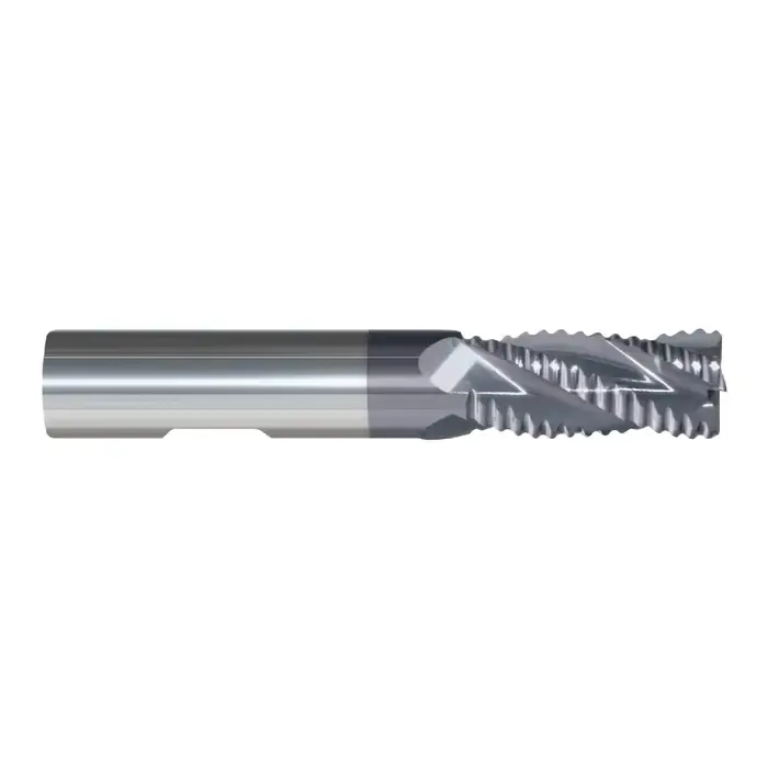 Shop Now RUSHMORE USA 104843 3/8" Size, 7/8" LOC, 4 Flute, Solid Carbide Roughing End Mill