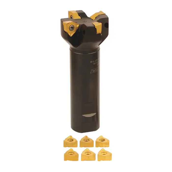 Seasonal Sale AKUMA 07.06.00149 - XNPS.22.100.R-S.100, 1.000" 90 Degree Indexable End Mill for XNEX221R Inserts, Weldon, Right Hand