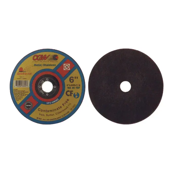 Free Returns CGW ABRASIVES 36301 5" Diameter White Aluminum Oxide Bonded Cut-Off Wheel - 7/8" Hole Size, 0.045" Wheel Thickness