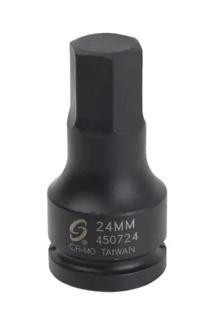 Budget SUNEX 450724 3/4" Drive Size, 24mm Hex Size, Impact Style Hex Bit Socket