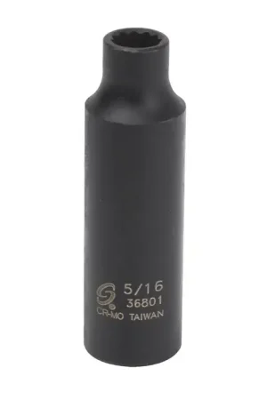 Final Sale SUNEX 36801 3/8" Drive Size, 12 No. of Points, Deep Socket Type Impact Socket