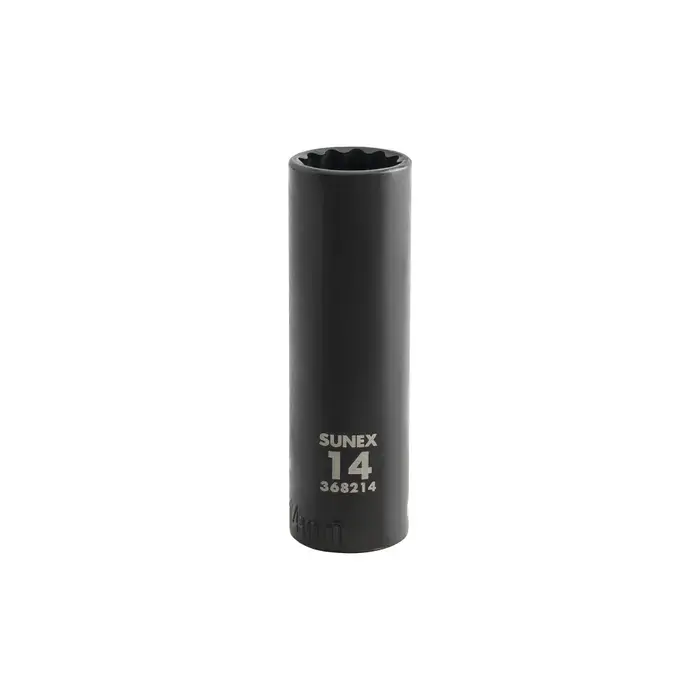 One Day Deal SUNEX 368214 3/8" Drive Size, 12 No. of Points, Deep Socket Type Impact Socket