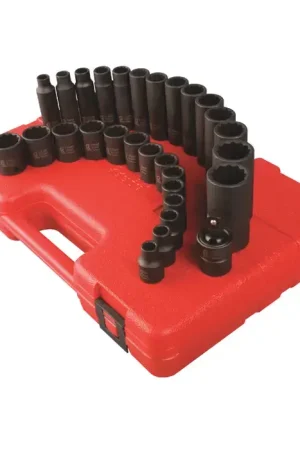 SUNEX 3330 3/8" Drive Size, 12 No. of Points, 29 No. of Pieces in Set Socket Set Free Returns