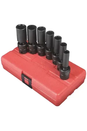 Top Pick SUNEX 3656 3/8" Drive Size, 6 No. of Points, 7 No. of Pieces in Set Socket Set