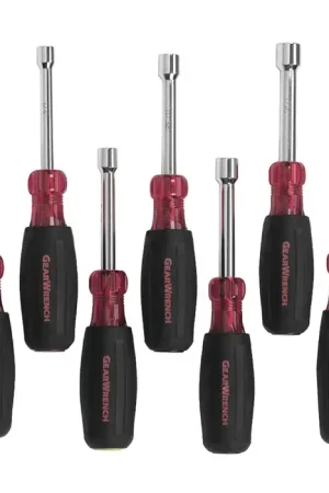 Affordable GEARWRENCH 82765 3/16" - 1/2" Size, 3" Shank Length, Hollow Shaft Cushion Grip Handle Type Nutdriver