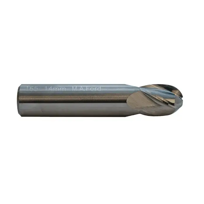 M.A. FORD 16518750 3/16" Size, 3/8" LOC, 4 Flute, Solid Carbide Ball End Mill Must Have