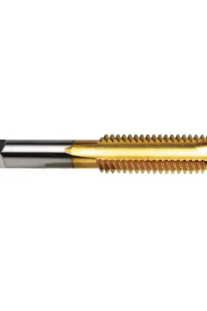Best Choice TTC 09-500-325 10-32 Size, H3 Thread Limit, Plug Chamfer, 2 Flute, TiN High Speed Steel, Right Hand Cut Spiral Pointed Tap