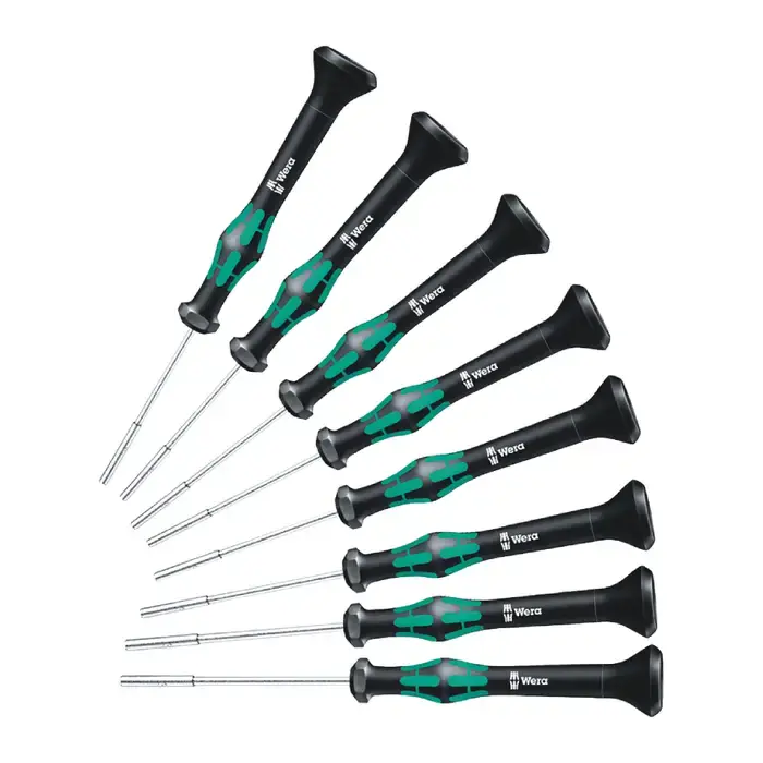 WERA 05345279001 3/32", 7/64", 1/8", 9/64", 5/32", 3/16", 7/32", 1/4" Size, 2-3/8" Shank Length, Ergonomic with Rotating Cap Handle Type Nutdriver Direct From Factory