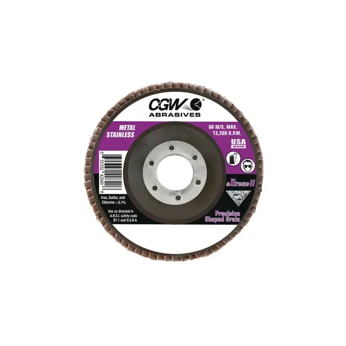 CGW ABRASIVES 43843 80 Grit 4-1/2" Diameter Abrasive Flap Disc - Type 27, 5/8"-11 Arbor Hole Diameter Top Pick