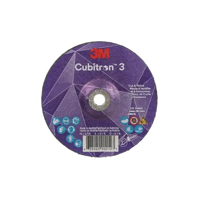 3M 90014 4.5" Diameter Precision Shaped Ceramic Grain Bonded Deburring Cut-Off Wheel - 7/8" Hole Size, 5/32" Wheel Thickness, Type 27 Genuine