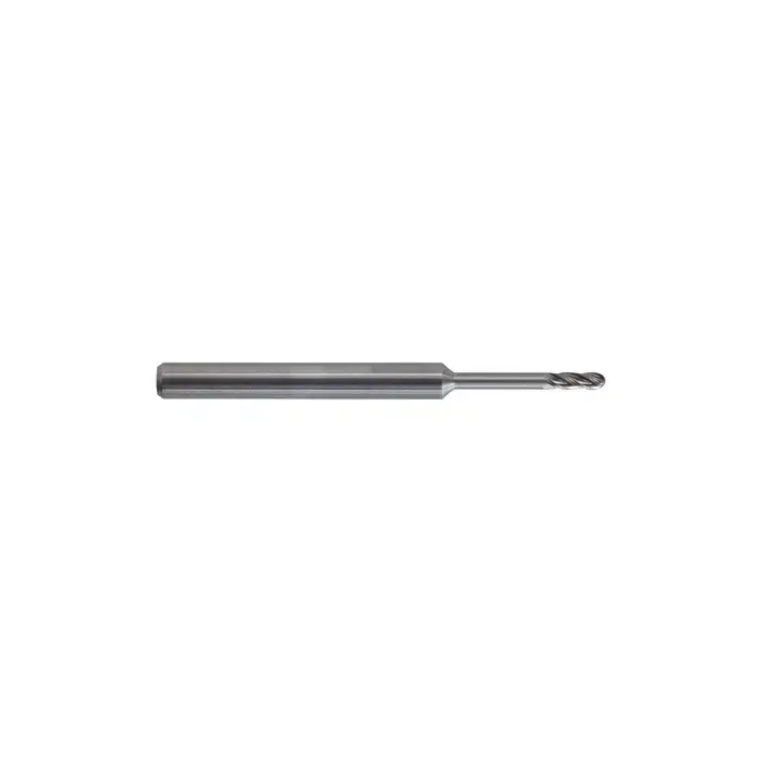 KEO 930 Solid Carbide End Mill, Ø.015 x .045, .125 Reach Length, 4 Flute, Standard Length, Ballnose, AlTiN Coated Super Sale