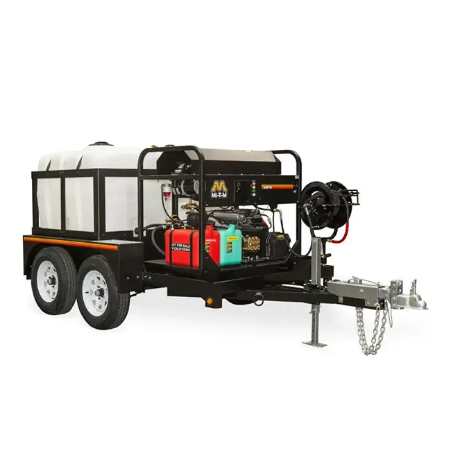 Clearance Mi-T-M HS-4004-1MAH-UR - 4000 PSI Gasoline Hot Water Pressure Washer Trailer Package