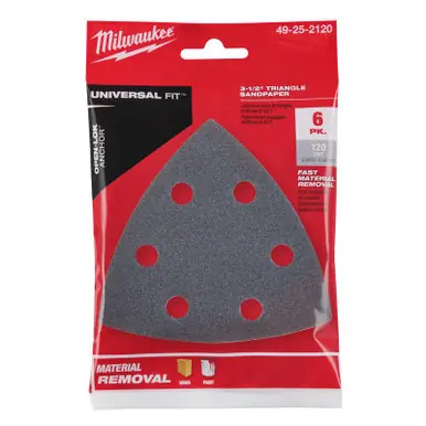 3-1/2" Silicon Carbide 120 Grit Triangular Sanding Paper 6 PK - No. 49-25-2120 Limited Offer